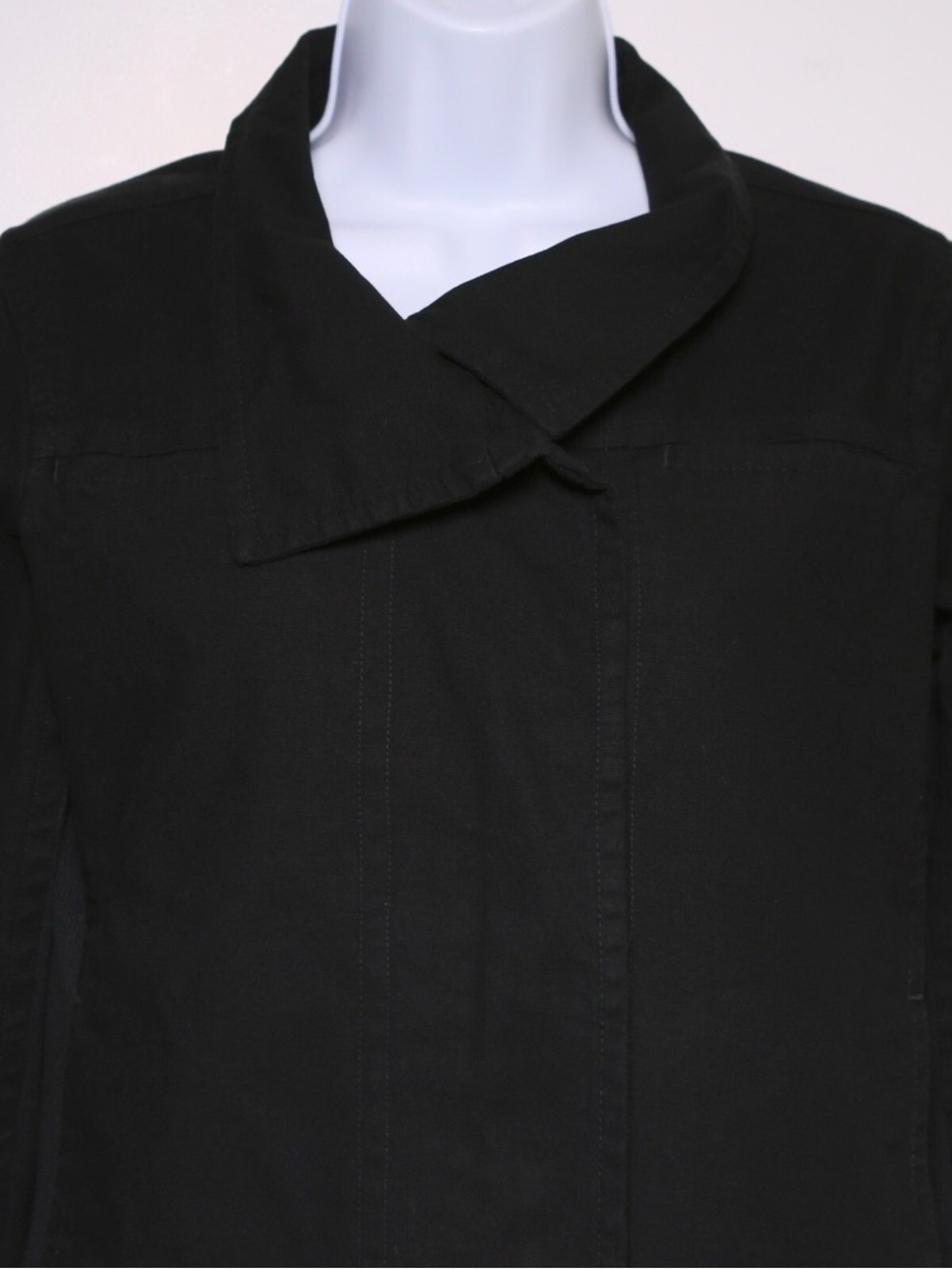 James Perse black cotton blend moto jacket.